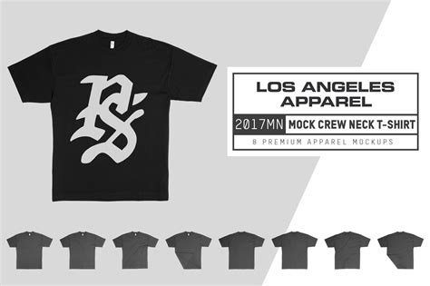 Los Angeles Apparel 2017mn Mock Neck T Shirt Design Cuts