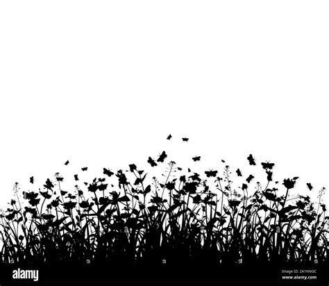 Grass Silhouette Vector Stock Vector Image Art Alamy