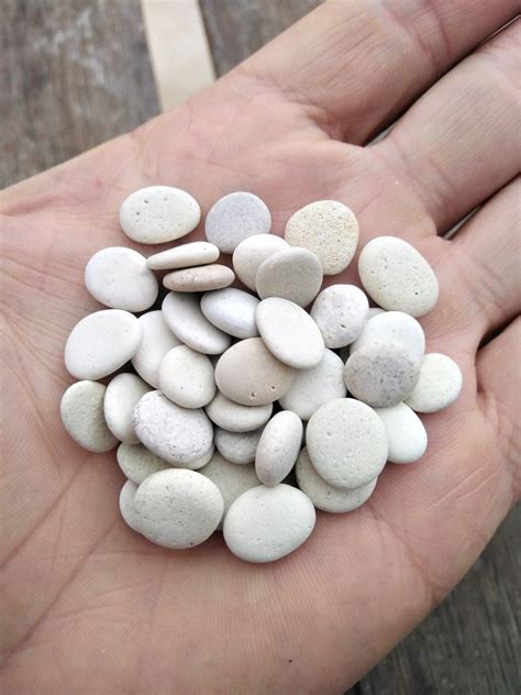 40 Small Flat Creamy Craft Pebbles Beach Pebbles Little Etsy