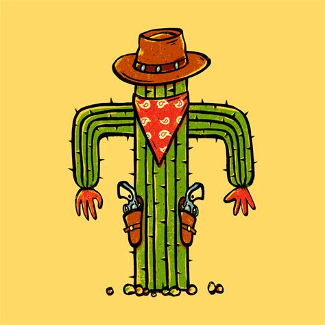 Cowboy Cactus Steppeuas Artist Shop Funky Art Cowboy Draw Tattoo