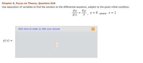 Solved Use Separation Of Variables To Find The Solution To