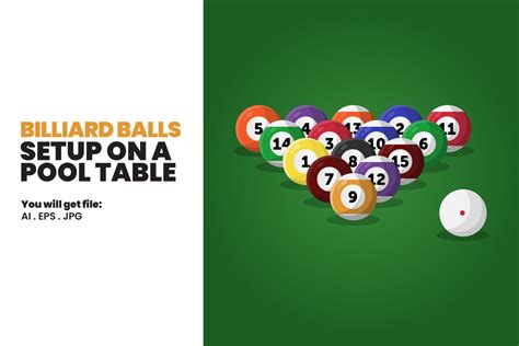 Billiard Balls Setup on a Pool Table Graphic by SetiawanAPDesignWorks ...