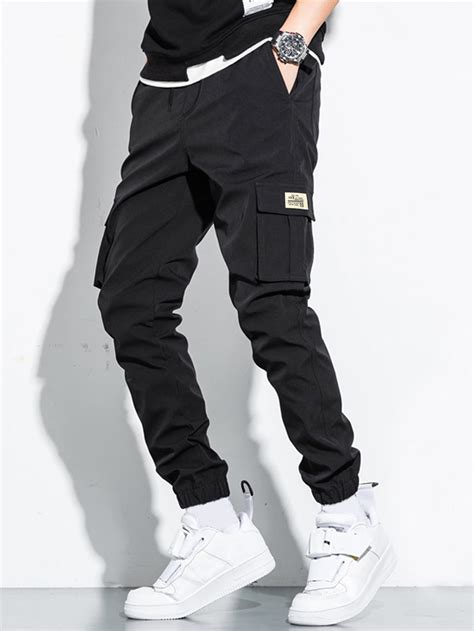 Manfinity Hypemode Hombres Pantalones Cargo Con Parche De Letra Con