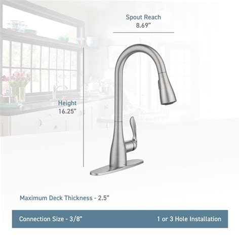 Moen Georgene Spot Resist Stainless Handle Deck Mount Pull Down