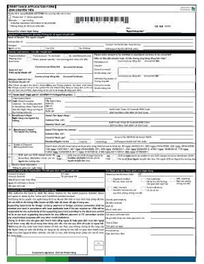 Fillable Online Remittance Application Form Lnh Chuyn Tin Fax Email