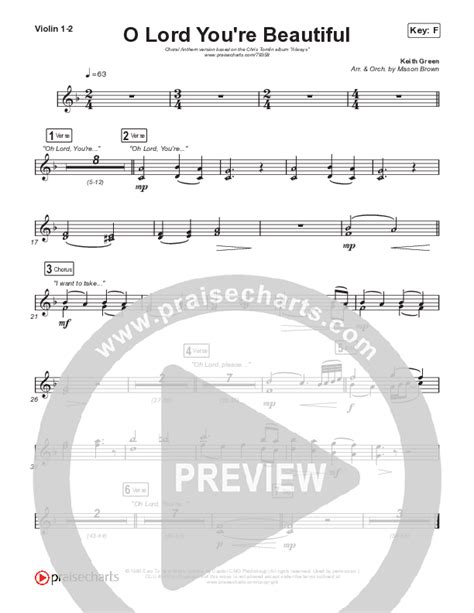 O Lord You Re Beautiful Choral Anthem Satb Violin Sheet Music Pdf