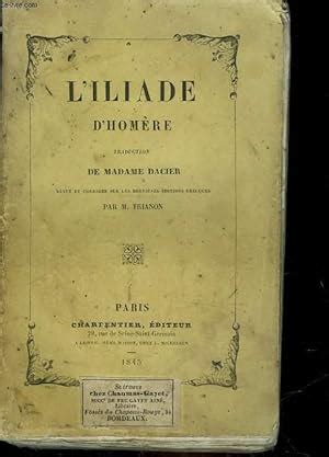 L ILIADE By HOMERE Bon Couverture Souple 1845 Le Livre