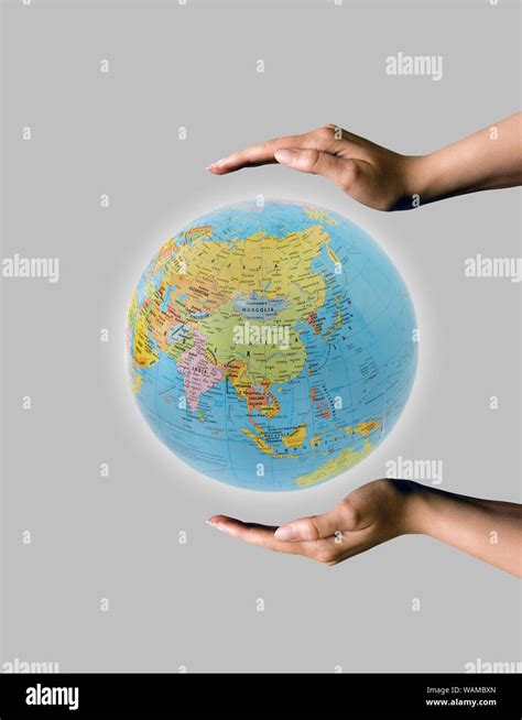 Hands Holding Globe Earth Save The Earth Concepts Stock Photo Alamy