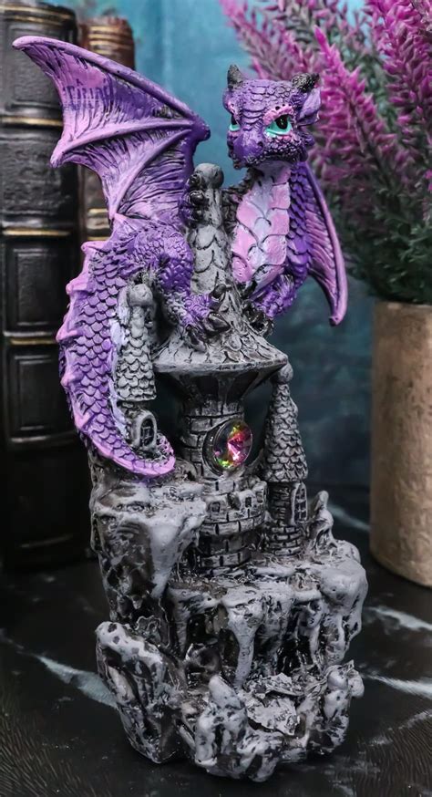 Buy Ebros Gift Ro Purple Twilight Dragon On Gemstone Quartz Castle Top