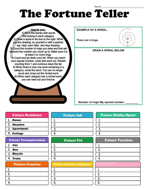 The Fortune Teller Fortune Telling Activity By Teach Simple