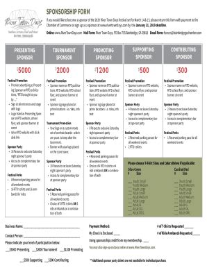 Fillable Online Sponsorship Forms Fax Email Print Pdffiller