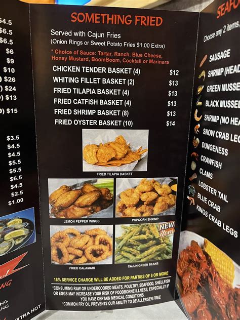 Menu At The Juicy Crab Restaurant Houston Northwest Fwy