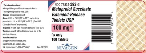 Metoprolol Succinate Package Insert