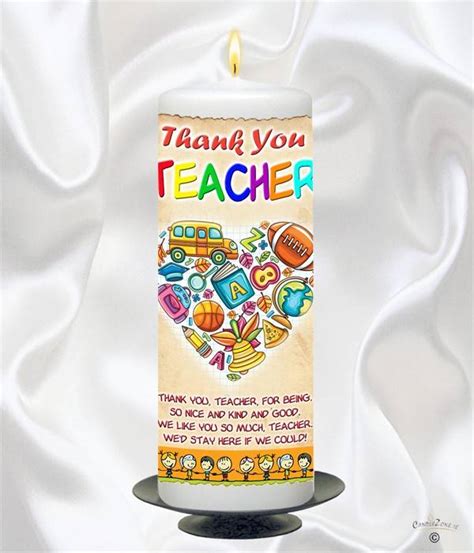 Thank You Teacher Candles Personalised Thank You Candles Candlezone