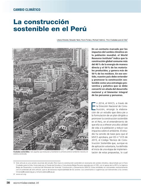 La Construccion Sostenible En El Peru Pdf Sustentabilidad Gases De Efecto Invernadero