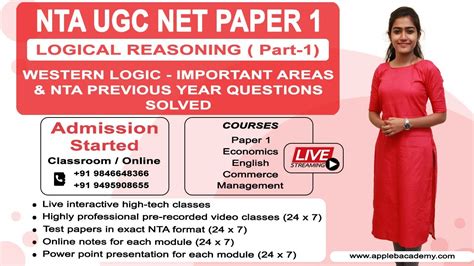 NTA UGC NET PAPER I LOGICAL REASONING PART I WESTERN LOGIC