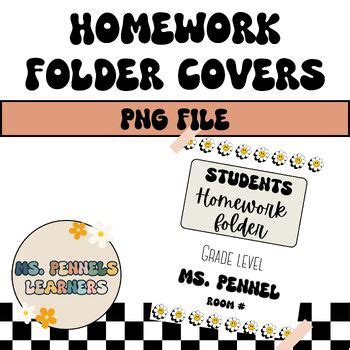 Homework folder Cover by MsPennelsLearners | TPT