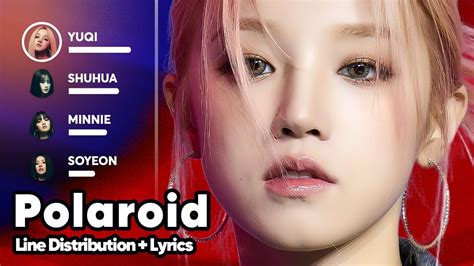 G I Dle Polaroid Line Distribution Lyrics Karaoke Patreon