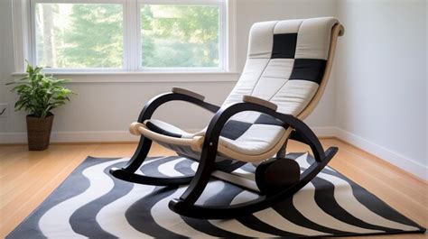 Premium Photo Modern Op Art Inspired Rocking Chair In A Room With Windows