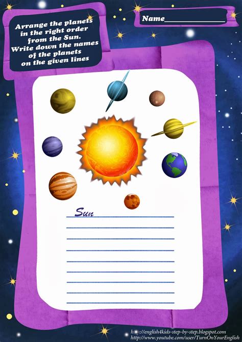 Order Of The Planets Worksheet