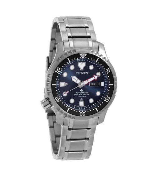 Citizen Promaster Marine Titanium Bracelet Blue Dial Automatic Divers Ny0100 50m 200m Mens Watch