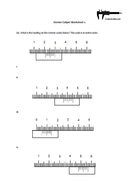 Vernier Caliper Worksheet With Example Solution PDF | PDF | Scientific Observation