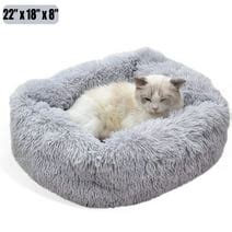 "QISIWOLE Long Plush Cat Bed for Indoor Cats, Machine Washable Cat Beds ...