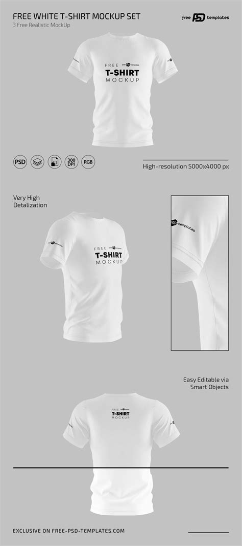 Free White T-Shirt Mockup for Photoshop (PSD)