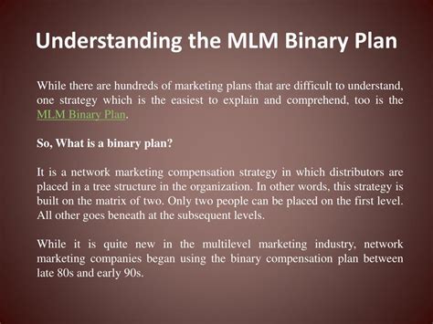 Ppt Mlm Binary Plan Powerpoint Presentation Free Download Id7540205