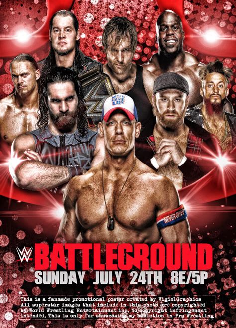 Wwe Battleground 2016 Poster V2 By Vigielgraphics By Vigielgraphics On