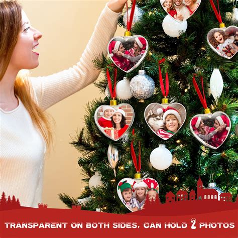 Skylety Photo Ornament Ball Plastic Valentine Hanging Photo Frame