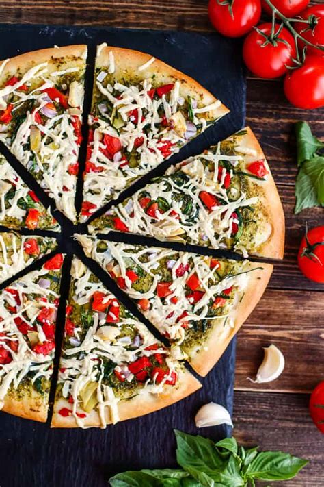 Vegan Mediterranean Pesto Pizza I Love Vegan