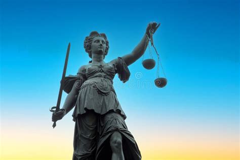 Statue of lady justice stock image. Image of blue, sword - 312235375