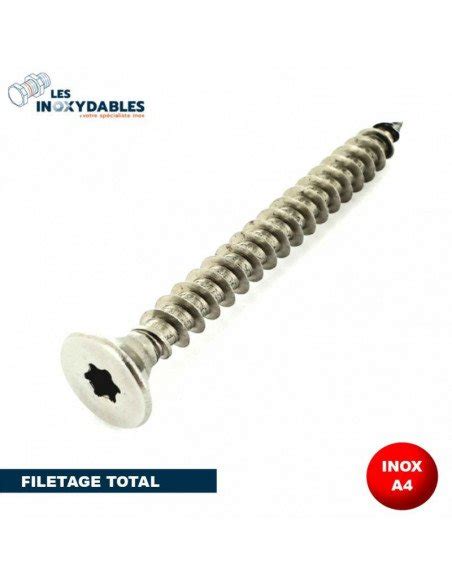 Vis à bois TF6L tête fraisée empreinte torx 6 lobes Filetage