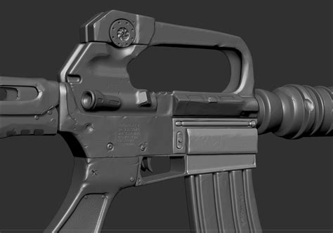 3d Model M16 Rifle Game Ready And High Resolution Sculpt Vr Ar Low