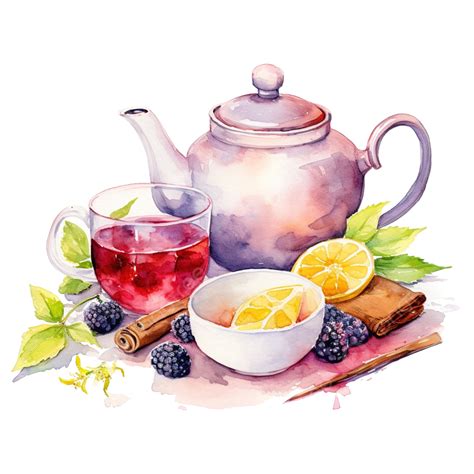 Tea Time Watercolor Tea Time Yoga Self Care Png Transparent Image