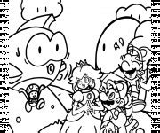 Coloriage Mario Yoshi et leurs amis dessin gratuit à imprimer