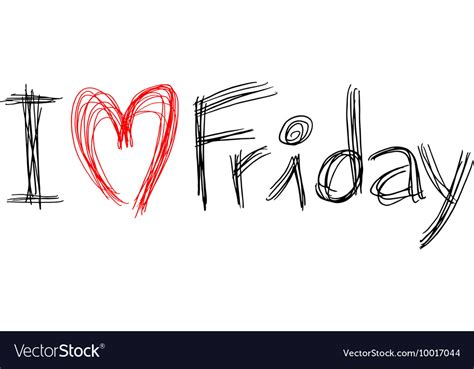 I Love Friday Symbol Royalty Free Vector Image