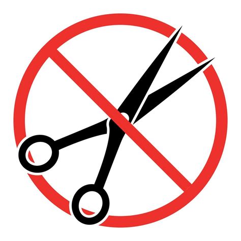 No Scissors Sign In Red Crossed Out Circle 7504978 Vector Art At Vecteezy