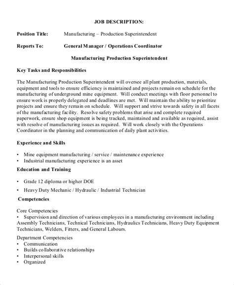 Free 10 Sample Production Manager Job Description Templates In Pdf