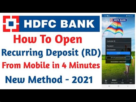 How To Open Hdfc Bank Recurring Deposit Rd Account From Mobile App