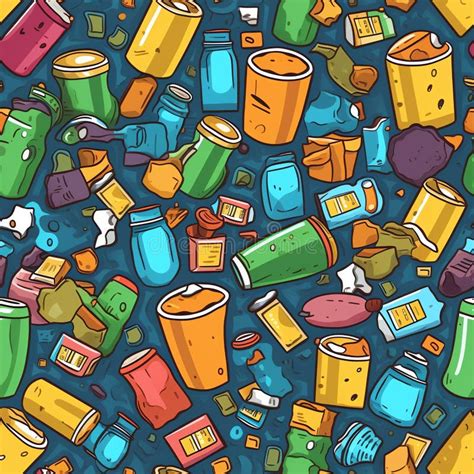 Generative AI Waste Sorting Pattern With Stock Illustration