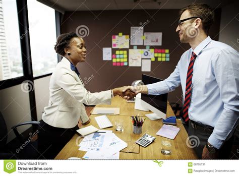 Business People Meeting Corporate Handshake Greeting Concept Stock