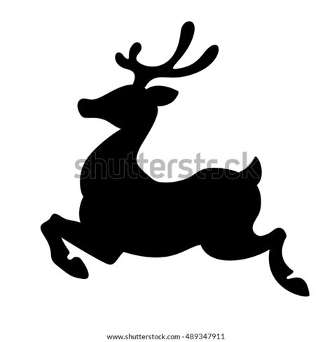 Vector Beautiful Christmas Deer Silhouette Stock Vector (Royalty Free ...