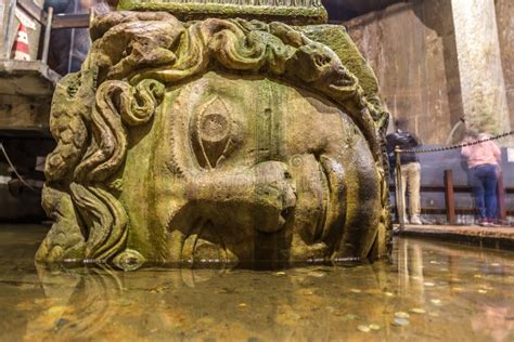 Medusa Head In Basilica Cistern Stock Image - Image of head, marble: 187283085