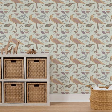 Soft pastel birds Wallpaper | Spoonflower