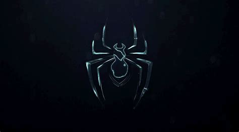 A Spider Man Logo Is Shown In The Dark