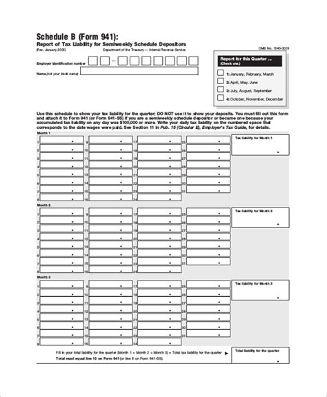 941 Form 2024 Schedule B Instructions Sonya Elianore