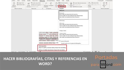 Hacer bibliografías citas y referencias en Word Portadas para Word