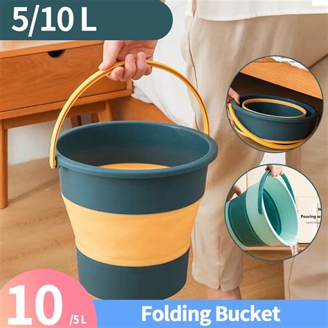 5 10L Collapsible Bucket Portable Folding Bucket Car Wash Basin